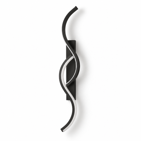 Applique murale Double vague LED noire