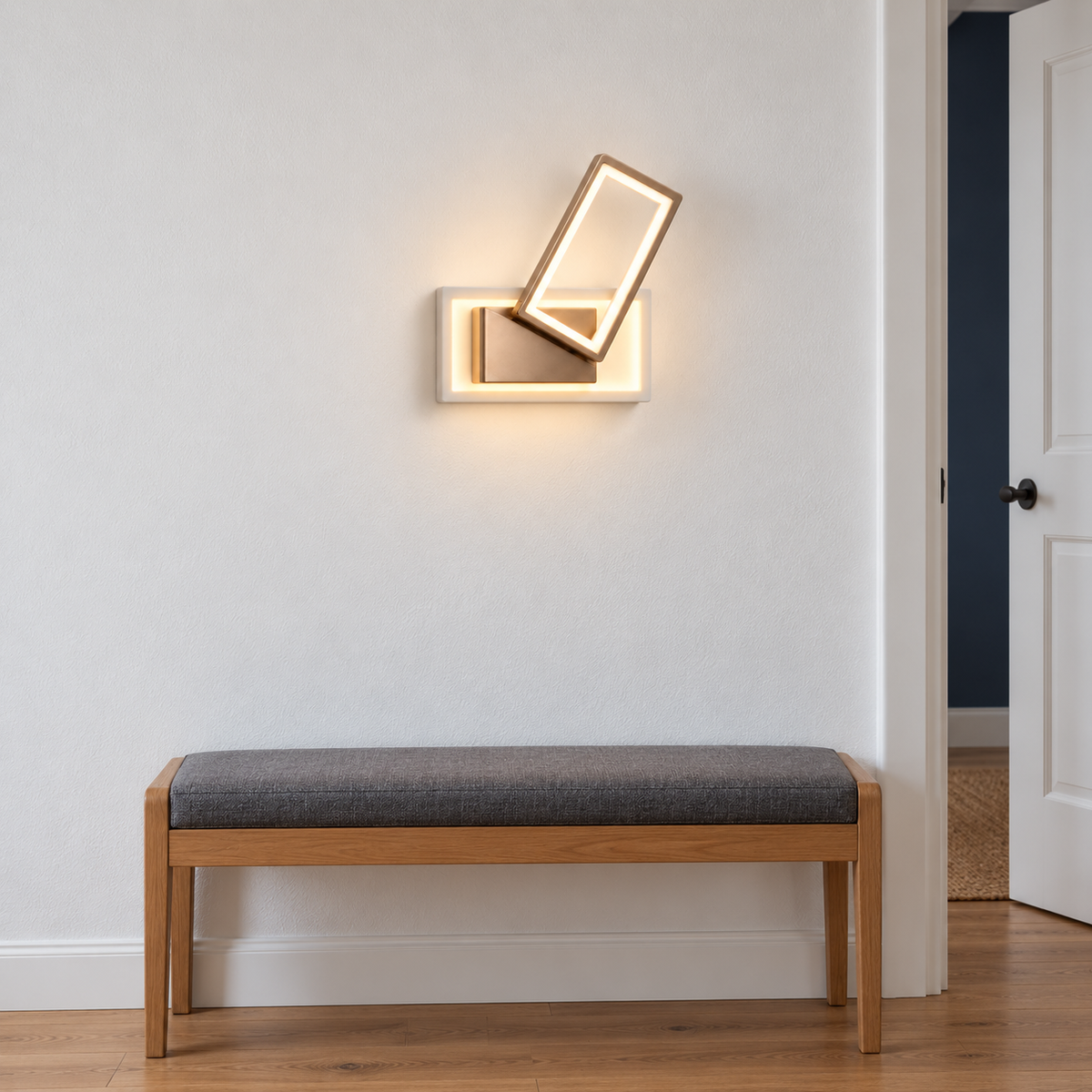 Applique murale rectangles décalés LED dans une entrée