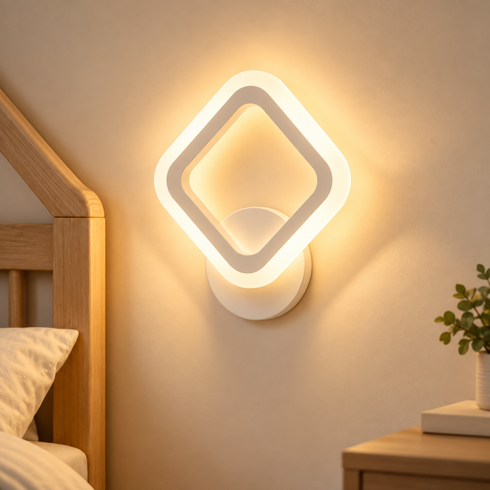 Applique murale Losange acrylique blanc LED