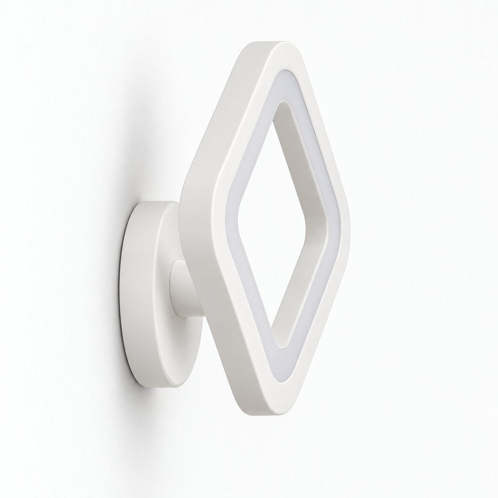 Applique murale losange acrylique blanc LED, photo 8