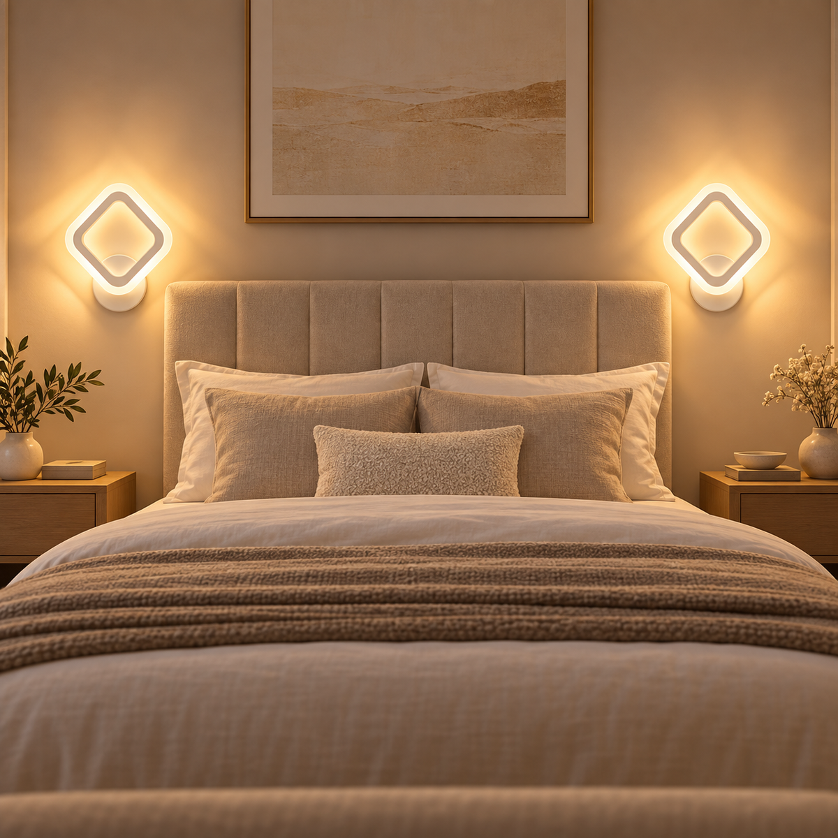 Applique murale losange acrylique blanc LED, photo 5