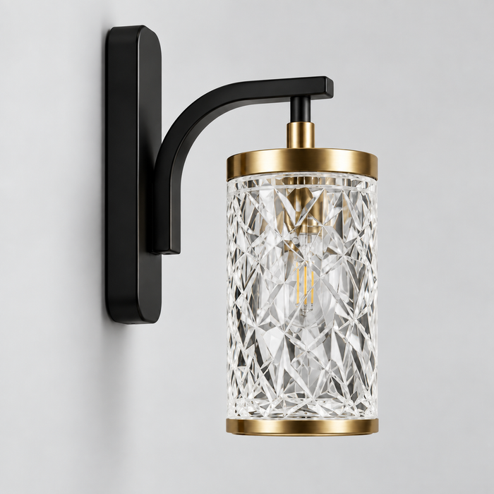 Applique murale Lanterne ciselée noir et doré