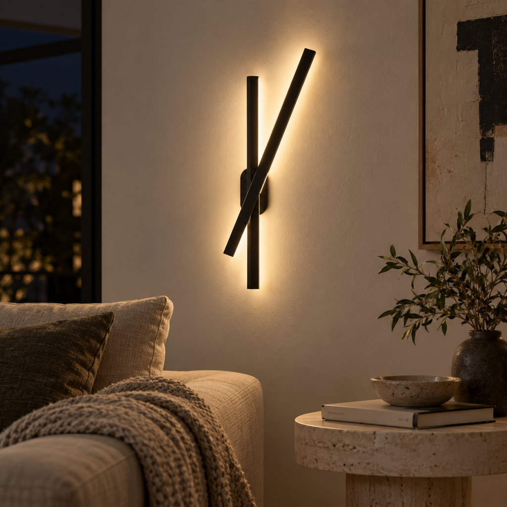 Applique murale tiges croisées LED noires, photo 5