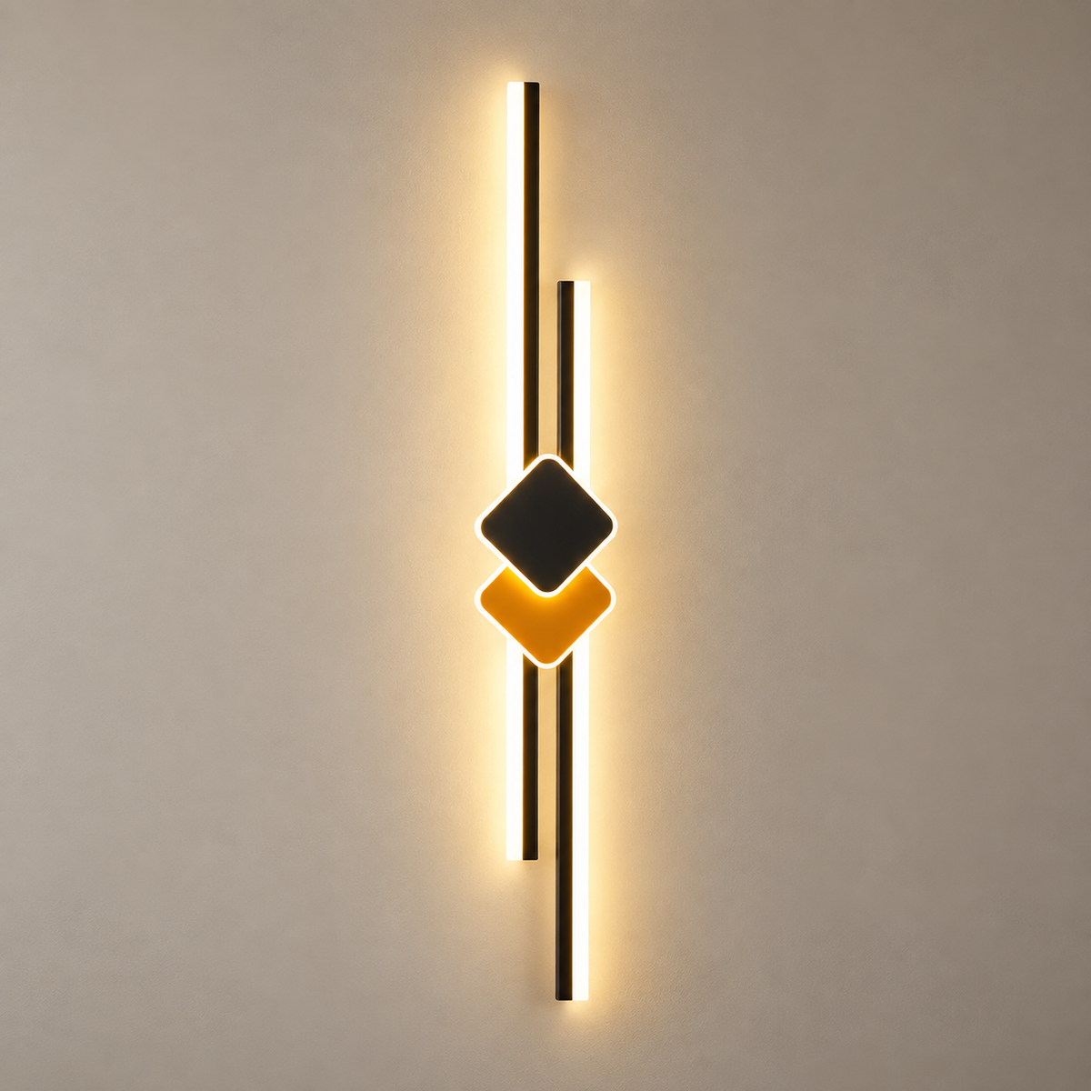 Applique murale barres LED et losange noire, photo 9