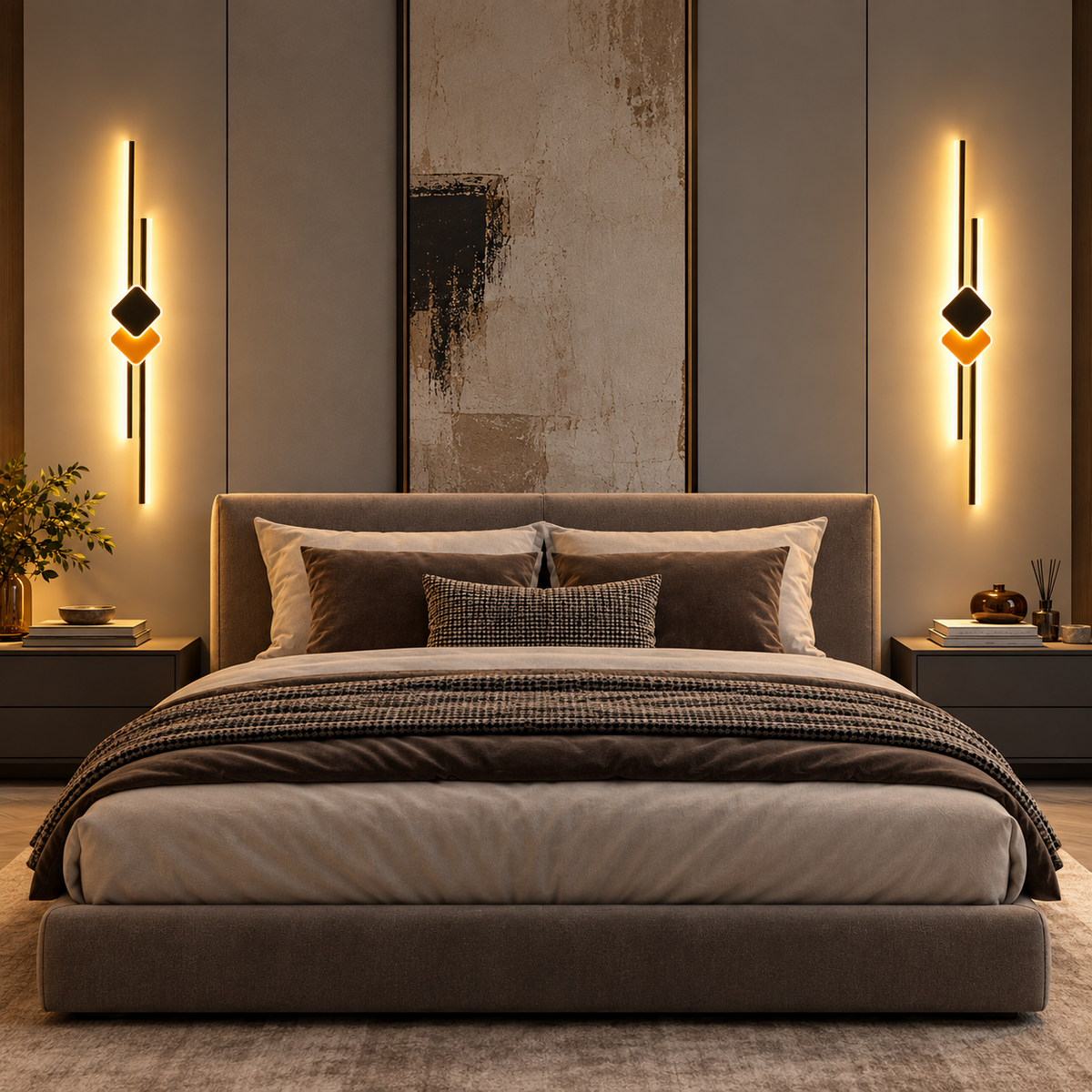 Applique murale barres LED et losange noire, photo 6