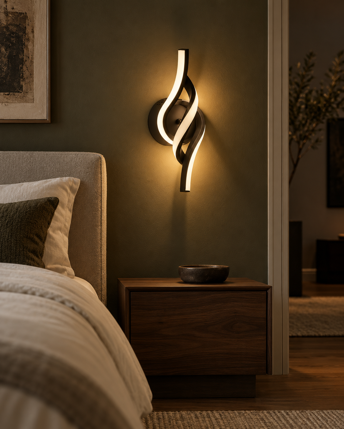 Applique murale torsade LED noire 36 cm, photo 7