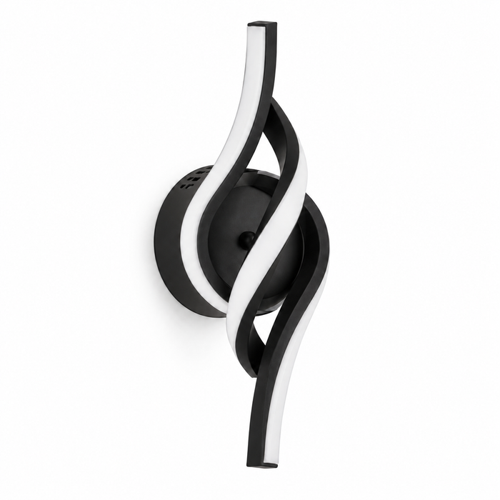 Applique murale Torsade LED noire 36 cm