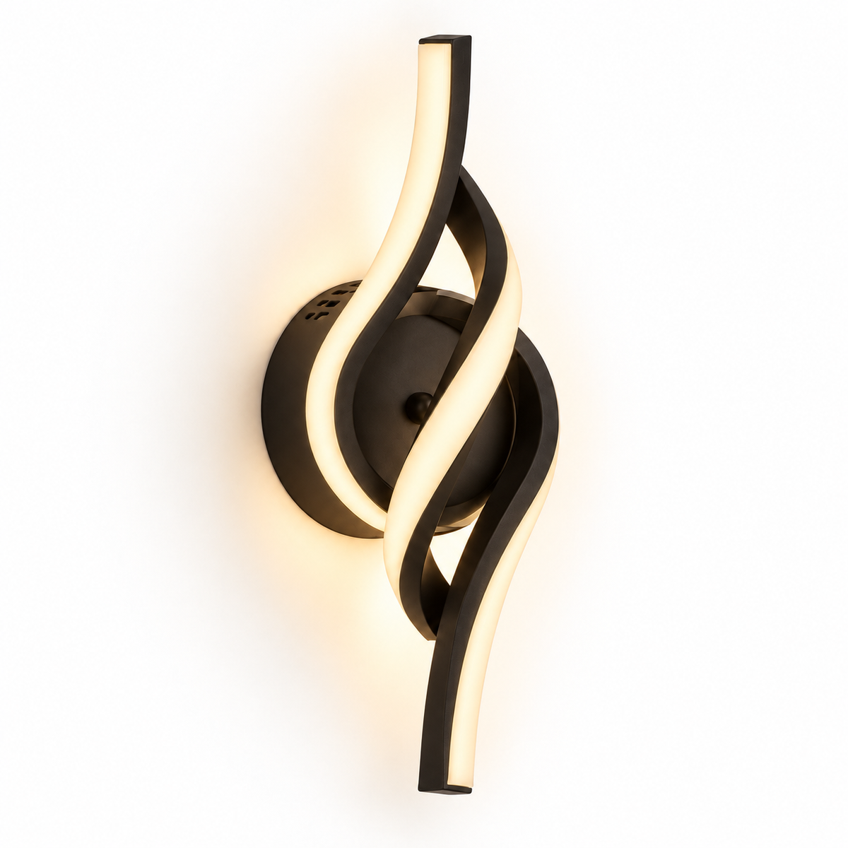 Applique murale torsade LED noire 36 cm, photo 5