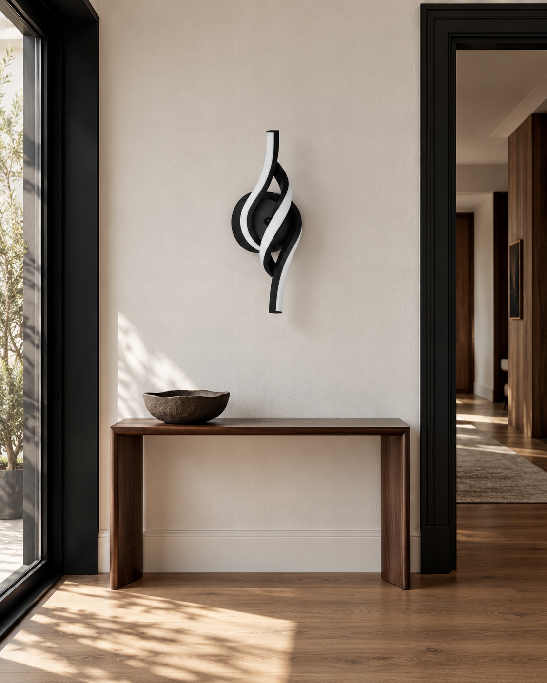 Applique murale torsade LED noire 36 cm, photo 4