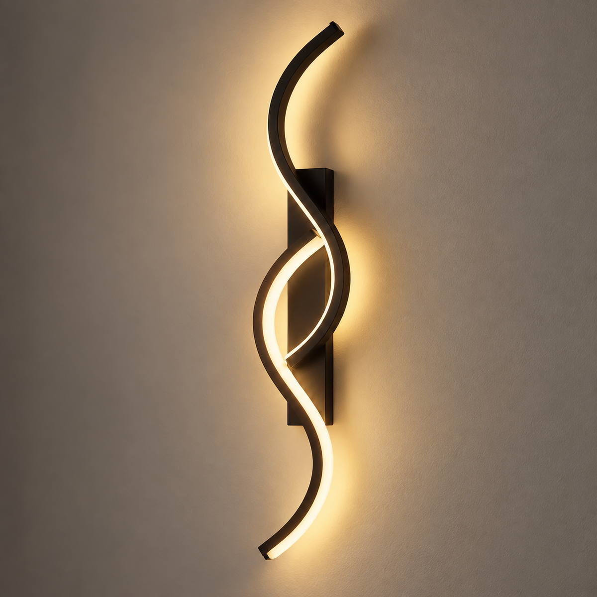 Applique murale double vague LED noire, photo 9