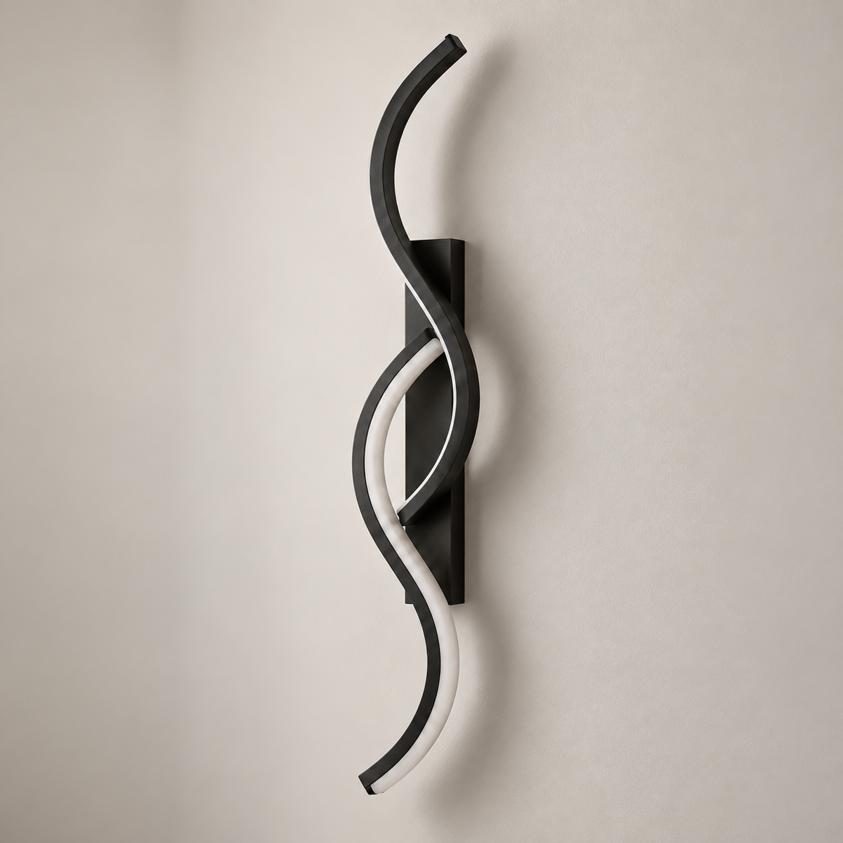 Applique murale double vague LED noire, photo 7