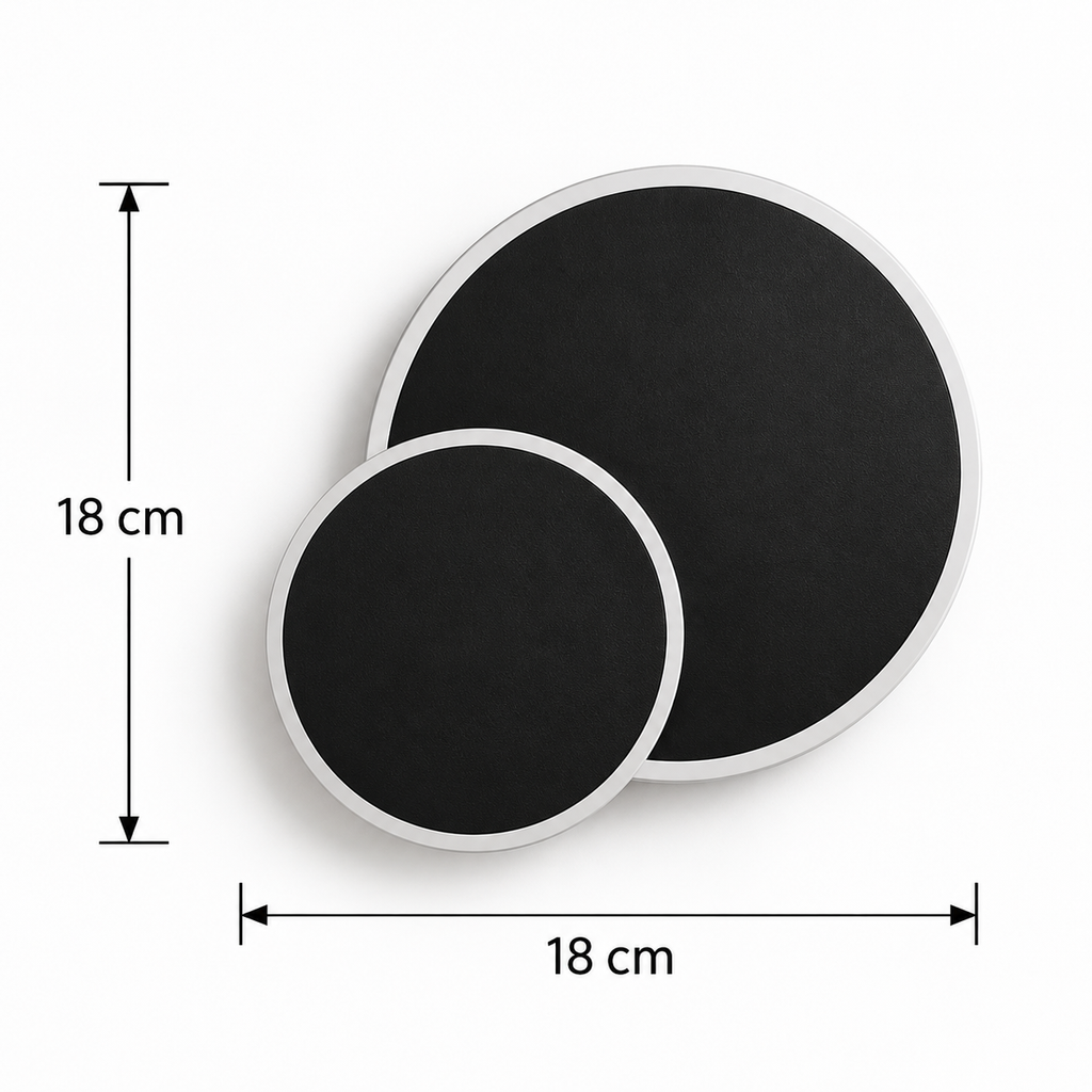 Applique murale Éclipse LED noire avec dimensions