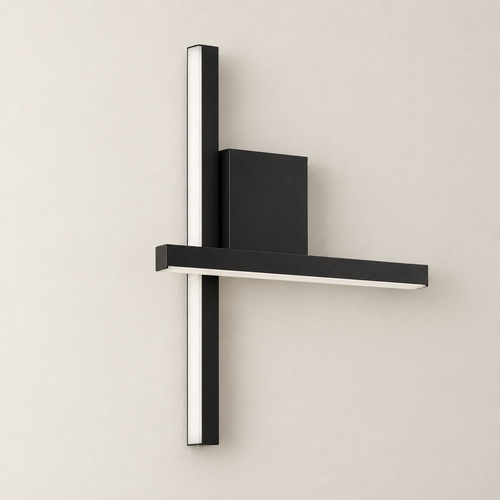 Applique murale lignes LED croisées noire éteinte