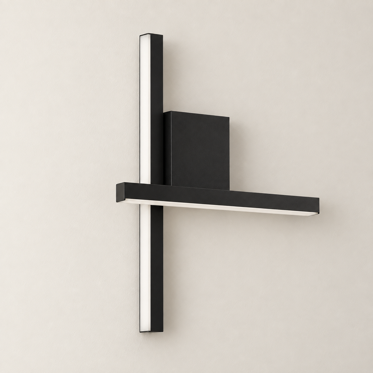 Applique murale lignes LED croisées noire éteinte