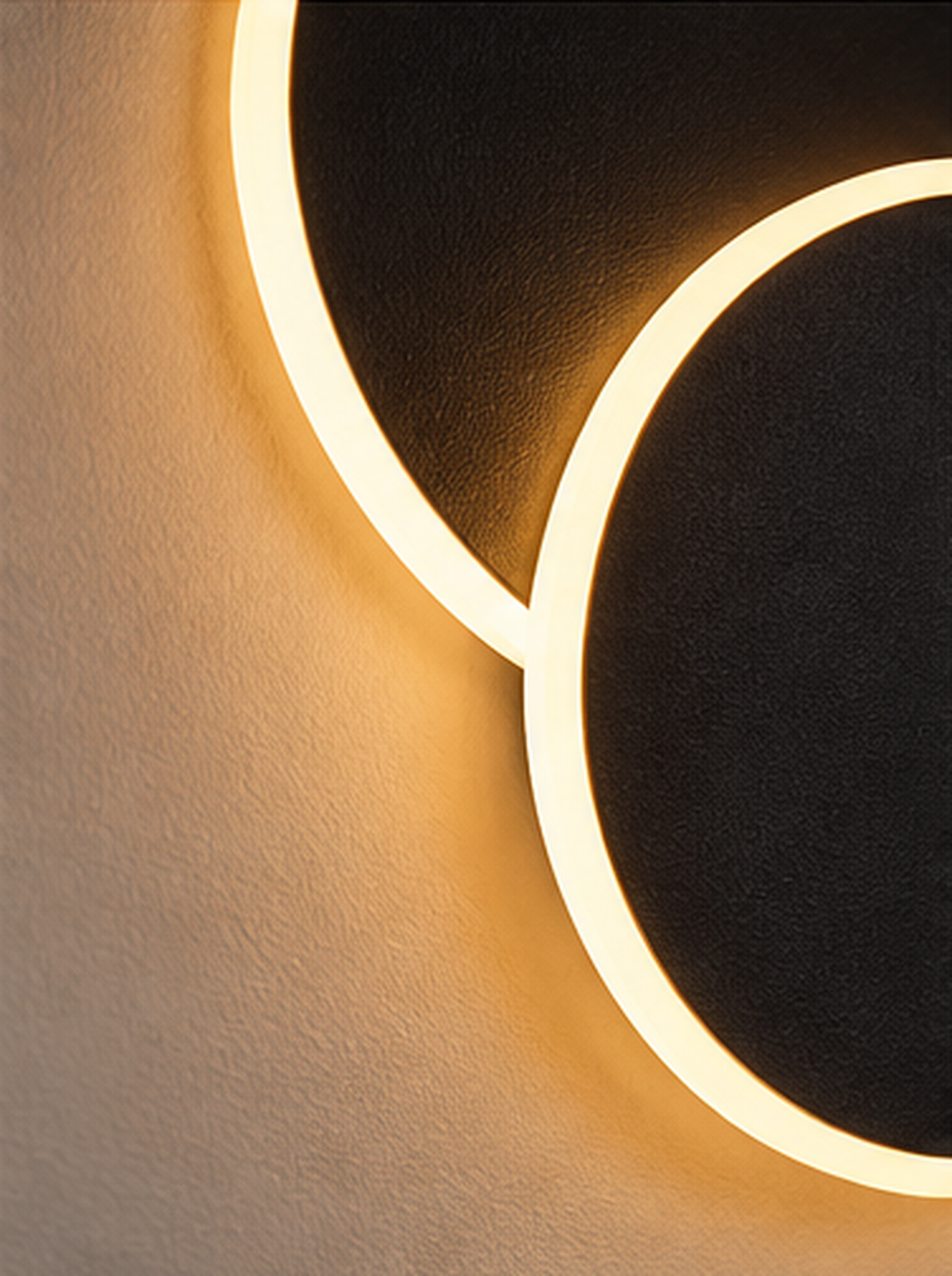 Applique murale Éclipse LED noire, détail